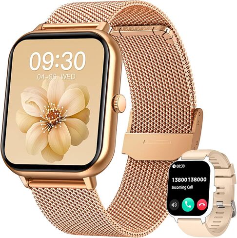 Smart Watch for Women Fitness Tracker: 1.83 Inch Bluetooth Call Smartwatch with Blood Oxygen Blood Pressure Monitor Compatible with Android Ios 100+ Sport Mode Heart Rate Steps Counter Waterproof Ip67 in Kuwait