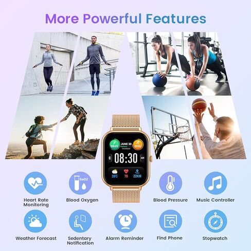 Smart Watch for Women Fitness Tracker: 1.83 Inch Bluetooth Call Smartwatch with Blood Oxygen Blood Pressure Monitor Compatible with Android Ios 100+ Sport Mode Heart Rate Steps Counter Waterproof Ip67 in Kuwait