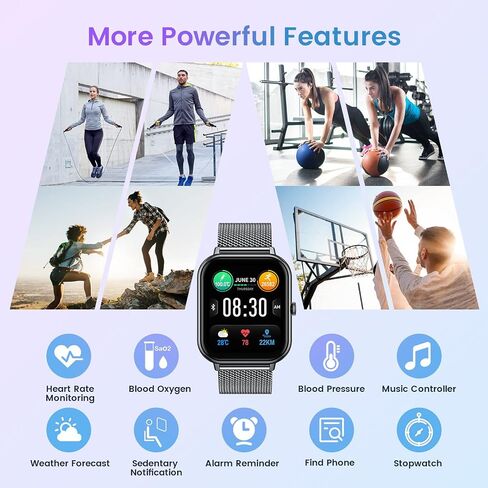 Smart Watch for Women Fitness Tracker: 1.83 Inch Bluetooth Call Smartwatch with Blood Oxygen Blood Pressure Monitor Compatible with Android Ios 100+ Sport Mode Heart Rate Steps Counter Waterproof Ip67 in Saudi Arabia