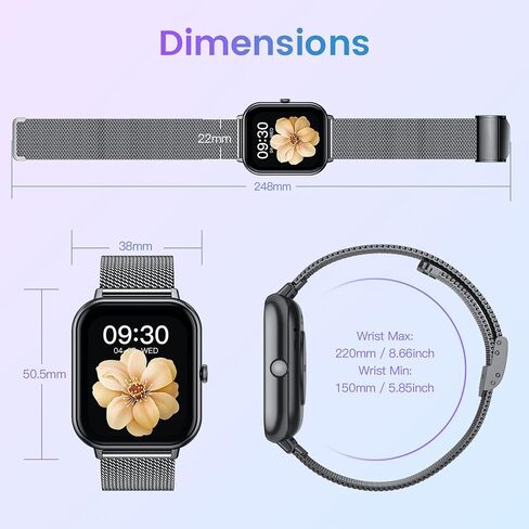 Smart Watch for Women Fitness Tracker: 1.83 Inch Bluetooth Call Smartwatch with Blood Oxygen Blood Pressure Monitor Compatible with Android Ios 100+ Sport Mode Heart Rate Steps Counter Waterproof Ip67 in Saudi Arabia