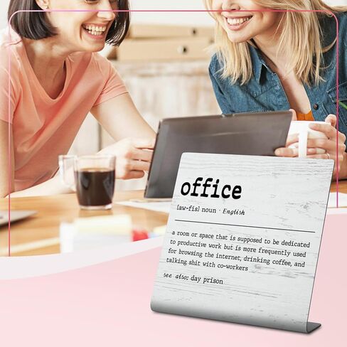 Funny Office Desk Decor Sign, Humorous Office Cubicle Decor, Small Sarcastic Desk Signs, Fun Office Home Work Gifts for Women Coworkers Employees Boss Friend, Hilarious Decorative Plaque TZU24 in Kuwait