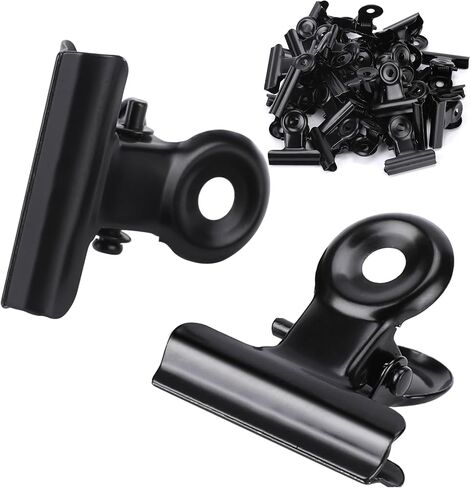 30 Pieces Metal Hinge Clips,Stainless Steel Picture Clips Black Paper Clips Bulldog Clips Small Bull Clips Binder Clips Mini Metal Clips Wall Clips for Hanging (22mm) in Saudi Arabia