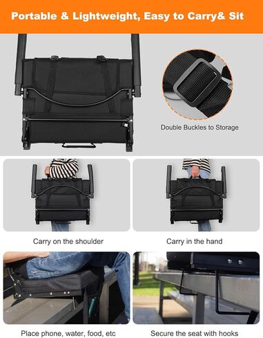 Heated Stadium Seats for Bleachers with Battey, 3 Levels of Heat Bleacher Seats with Back & Cushion, Foldable Heated Stadium Chairs with Armrests, Bleacher Warmer Chair for Camping Game Sport in Saudi Arabia