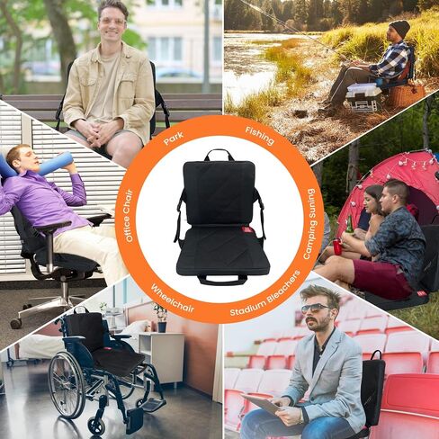 GHPERTCAER Heated Bleacher Seat Pad Cushion with Back Support for Sports Outdoor Hunting Camping & Office, USB Battery Powered, 3 Gear Adjustable Temperature,Waterproof 600D Oxford Cloth in Saudi Arabia