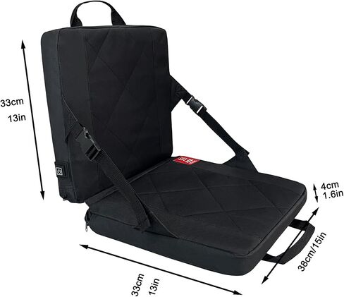 GHPERTCAER Heated Bleacher Seat Pad Cushion with Back Support for Sports Outdoor Hunting Camping & Office, USB Battery Powered, 3 Gear Adjustable Temperature,Waterproof 600D Oxford Cloth in Saudi Arabia
