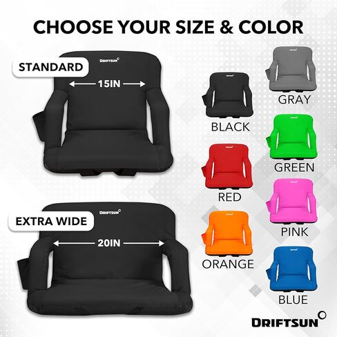 مقاعد استاد Driftsun مع دعم للظهر، وكراسي تبييض فاخرة مع دعم للظهر ووسادة، ومقاعد استاد مبطنة، وكرسي استاد مقاوم للماء in Kuwait