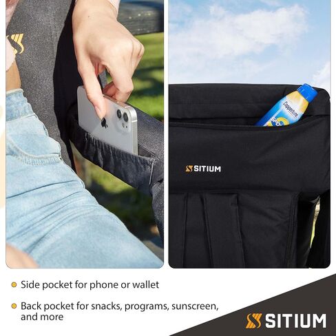 Reclining Stadium Seat for Bleachers – Folding Stadium Seat Backpack with Armrests, 2 Pockets, Carry Bag, Strap, and seat Hook for Stadium Bleacher Seats in Saudi Arabia