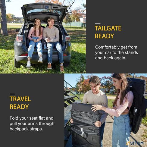 Reclining Stadium Seat for Bleachers – Folding Stadium Seat Backpack with Armrests, 2 Pockets, Carry Bag, Strap, and seat Hook for Stadium Bleacher Seats in Saudi Arabia