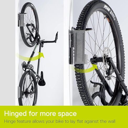 حامل حائط دوار للدراجة بواسطة Delta Cycle (عبوة من قطعتين) - يتأرجح حامل دراجة المرآب 90 درجة لمزيد من المساحة الأرضية - شماعة حائط للدراجة مع صينية إطار خلفي - حامل دراجة عمودي يحمل أي دراجة يصل وزنها إلى 40 رطلاً in Kuwait