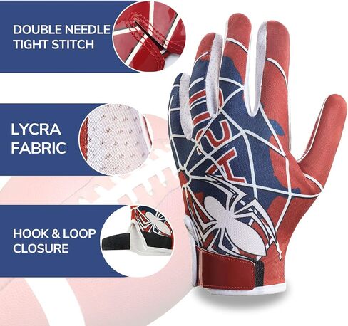 Body+ Football Gloves, Football Receiver Gloves, Enhanced Performance Sports Gloves and High Grip Football Gloves for Adult Youth in Saudi Arabia