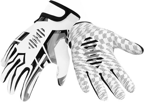 قفازات استقبال كرة القدم من Bosaen، قفاز استقبال رياضي ضيق للغاية، قفاز سيليكون مسامي وغير قابل للانزلاق، قفازات كرة قدم معززة الأداء للشباب والكبار (L & XL) in Kuwait