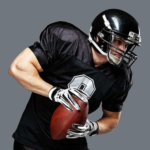 قفازات استقبال كرة القدم من Bosaen، قفاز استقبال رياضي ضيق للغاية، قفاز سيليكون مسامي وغير قابل للانزلاق، قفازات كرة قدم معززة الأداء للشباب والكبار (L & XL) in Kuwait