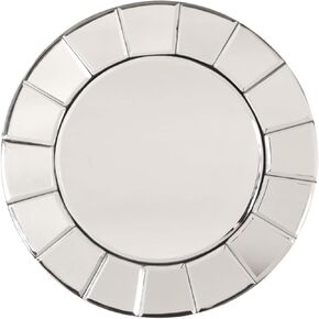 Howard Elliott Dina Round Accent Decorative Mirror for Wall, Silver Wall Hanging Mirror with Mirrored Tiles Frame, Modern Circular Mirror for Living Room, Bathroom or Entryway, 12 x 12 Inch