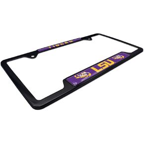 Black Metal License Plate Frame - Second Generation - Mascot Version (Baylor)