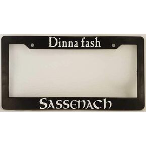 Bhartia Dinna Fash Outlander Themed Chrome License Plate Frame Stainless Metal Tag Holder 12" X 6"