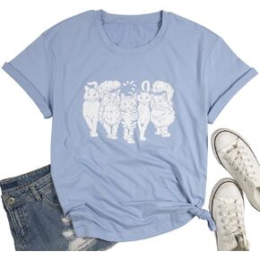 A Cat Shirt Women Country Music T-Shirt Cute Cat Silhouette Tshirt Cat Lover Gift Short Sleeve Tee Tops