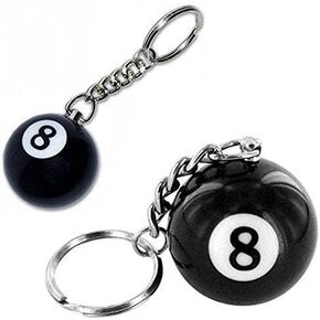 1Pc Black Creative Number Eight Billiard Key Chain Pendant, 8 Ball Keychain Billiards Ball Keyring, Car Key Ring Decoration Gift for Billiards Lover, Car Keychain, Keyrings, Keychains and Charms