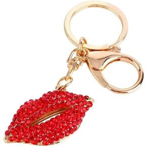 Rhinestone Keychain Sexy Lipsticking Lip Key Ring Charm Purse Pendant Handbag Bag Decoration Holiday Gift