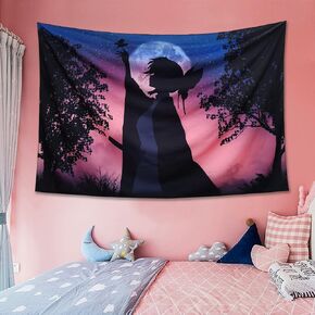 Aleyongo Demon Butterfly Tapestry Japanese Cartoon Poster Background Anime Tapestry Wall Mount Living Room University Dormitory Home Decoration 60x40 inch