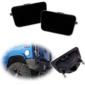 for 2005 2006 2007 2008 2009 Hummer H2 Rear Bumper Reflector Turn Signal Brake Tail Lights Smoked Lens 3 IN 1 LED Fog lamp