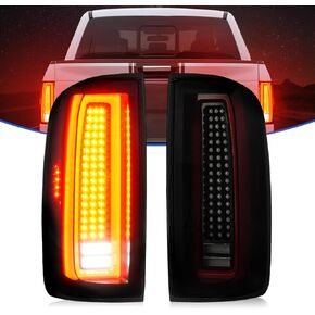 LED Tail Light + 3rd Brake Light Fit for Chevy Colorado/Fit for GMC Canyon 2015-2022 (Factory Halogen Type) Rear Brake Cargo Lamp Taillight Assembly, Black Housing Smoke Lens