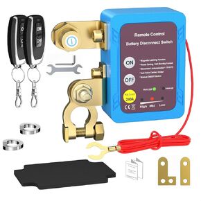 12V 240A Remote Car Kill Switch, Smart Voltage Anti Theft Kill Switch for Car, Truck, RV, Prevent Battery Drain, 1 Piece