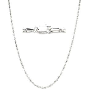 3mm Sterling Silver Plated Over Stainless Steel Rope Chain Necklace Jewelry for Women