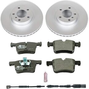 Power Stop CRK6038 front Z23 Evolution Geomet Coated Brake Kit and 1 Front Sensor Wire For BMW X3 2011-2017, BMW X4 2015-2018 [Model Specific]