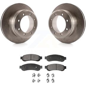 Transit Auto Rear Disc Brake Rotors And Ceramic Pads Kit Replacement For 2005-2007 Ford F-350 Super Duty With Dual Wheels K8T-101728