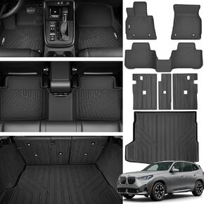 Floor Mats for 2025 BMW X3 Trunk Mat with Backrest Mat All Weather TPE Rubber Floor Liner Set Cargo Liner for 2025 BMW X3 Accessories