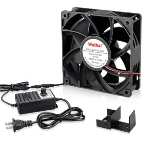 Wathai 120mm Muffin Fan Dual Ball with AC 110v - 240V Speed Control High Performance for Doorways, Wood Stoves, Fireplaces 2 Pack