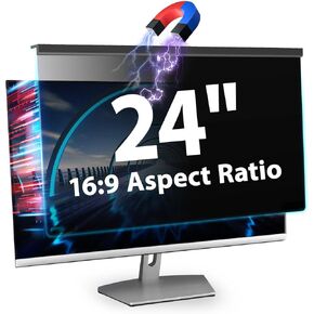 Hanging Laptop Privacy Screen 14 Inch, Aesthetic 9H Hardness Privacy Screen for Computer Monitor with Anti-Blue Light Coating, Removable PVC Computer Monitor Privacy Shield