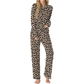 PrinStory Womens Pajama Sets Pajamas Fall Winter Long Sleeve Lounge Set Two Piece Soft Pjs