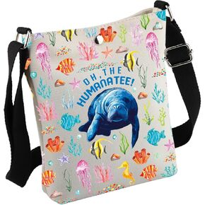 Funny Manatee Crossbody Bag Manatee Lover Bag Manatee Mom Gift Sea Cow Gift Sea Animal Gift