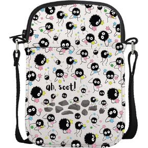 POFULL Anime Inspired Gift Soot Sprite Gift Anime Lover Gift Ah Soot Crossbody Bag