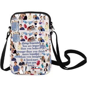 LEVLO Grey's Crossbody Bag Derek & Meredith Fans Gift You Are Braver Stronger Smarter Than You Think Grey's Shoulder Bag