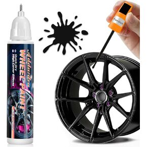 Gloss Black Rim Touch Up Paint, 2-IN-1 Car Wheel Scratch Repair, Quick & Easy Rim Paint For Car Wheel Repair, Wheel Paint Car Wheel Repair Kit Curb Rash