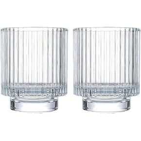 2Pcs Votive Candle Holders,Ribbed Amber Glass Candle Holder,Brown tealight Candle Holder for Table Centerpiece, Wedding, Baby Shower, Home and Party Decorations (Clear)