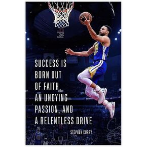 KAMUFF Basketball Player Poster For Walls Canvas Basketball Wall Art Print Quote Signed Posters For Boys Bedroom Unframe-style 12x18inch(30x45cm)