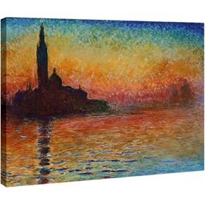Wieco Art Dusk in Venice by Claude Monet Oil Paintings Reproduction Modern Giclee Canvas Prints Landscape Pictures Artwork Paintings on Canvas Wall Art for Home office Decorations