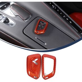 Corvette C8 Real Dry Carbon Fiber Key Fob Case Cover Compatible with Corvette C8 Stingray 2020-2024,Car Smart Remote Key Fob Cover Case Protection Shell Accessories (Yellow)