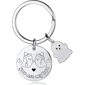 YEEQIN Ghost Keychain Gifts For Friend Halloween Boo Basket Gifts For Boyfriend Girlfriend Couples Halloween Boo Basket Stuffers For Women Birthday Valentines Halloween Gifts