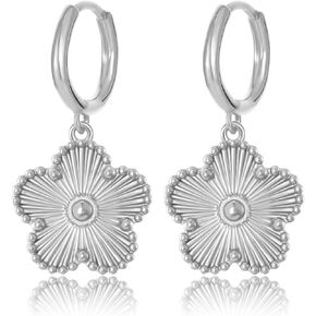 Gold Plated Five Leaf Clover Dangle Dot Earrings for Women Lucky Flower Jewelry in Kuwait