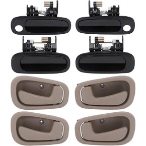 OCPTY Door Handles Exterior Interior Driver Passenger Side Replacement fit 1998-2002 for Corolla Outside Inside Door Handles(8pcs)