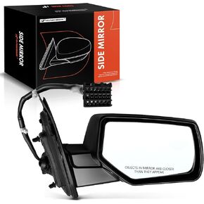 A-Premium Passenger Side Power Door Mirror - Compatible with Chevrolet Tahoe, Suburban 3500 HD & GMC Yukon, Yukon XL - Heated Manual Folding Black Outside Rear View Mirror - Replace# 84347490