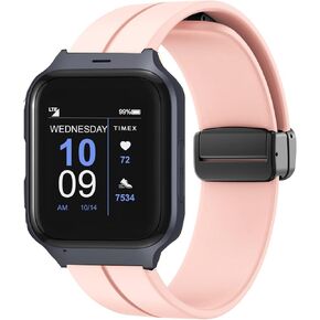 Compatible for Timex Family Connect SENIOR Watch Band, Soft Silicone Magnetic Buckle Sport Replacement Straps Compatible for Timex Family Connect SENIOR Watch