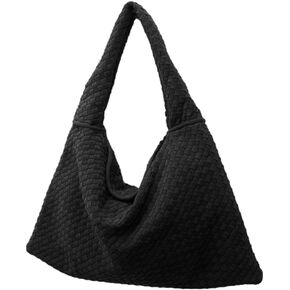 Suede Woven Hobo Bags for Women Slouchy Suede Tote Top-handle Bag Vintage Satchels Woven Purse