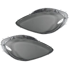 Headlight Lens Cover Front Left Right Headlight Headlamp Lense Clear Lens Cover for Chevrolet Corvette C6 2005-2013 PC Black