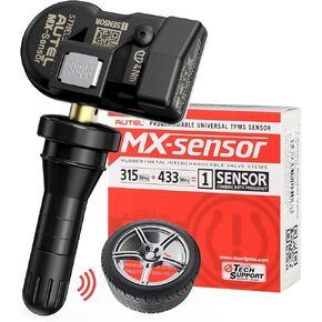Autel TPMS Sensor 2in1 MX-Sensor 315Mhz/433Mhz Tire sensors, Press Release Rubber Stem Universal TPMS Sensors Programmable by Autel TPMS Tool Compatible with TS408S TS501 PRO TS508WF, 1 Rubber Sensor