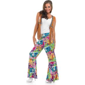 fun shack 70s Bell Bottoms for Women Hippie Flares Pants Halloween Costumes for Women